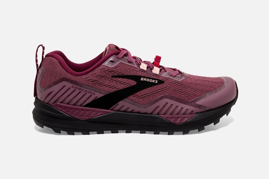 Brooks Women's Cascadia 15 Trail Running Shoes Burgundy/Black WSXV-13879